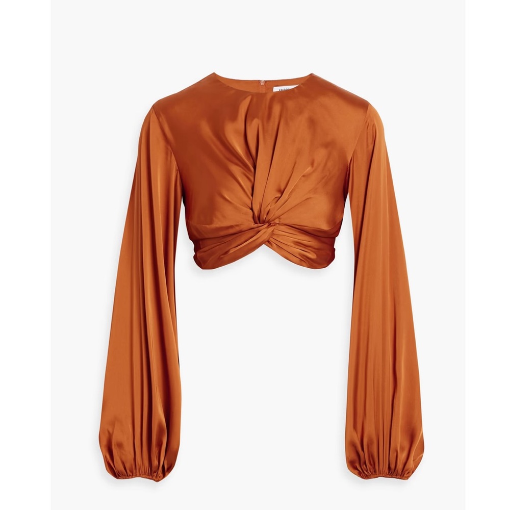 ANDREA IYAMAH • Cropped twisted satin top • Size S • Like New (worn once)